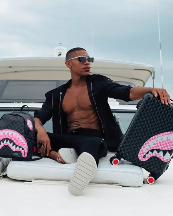 Valigia Cabina Sprayground - Motivo Squali e Caramelle, Ampio Design Unico per Viaggi Stilosi