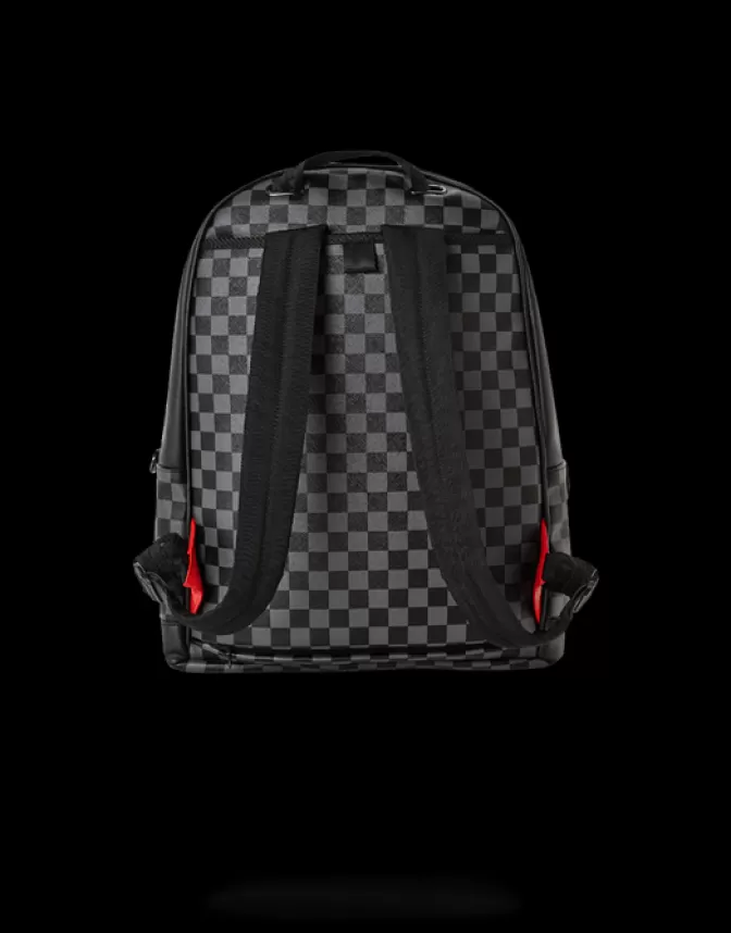 Zaini Urbani Sprayground Savage - Design Squali Parigi con Stampa a Scacchi Nero (Edizione Limitata)