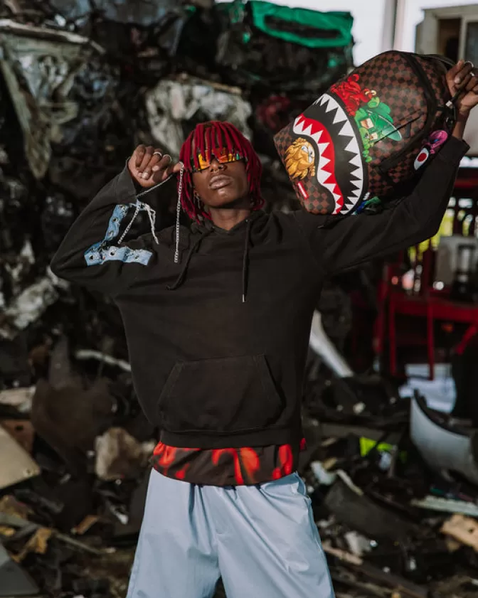 Sprayground Zaino Sneakin Design Esclusivo con Squali Urbani e Stile Parigi (DLXV)