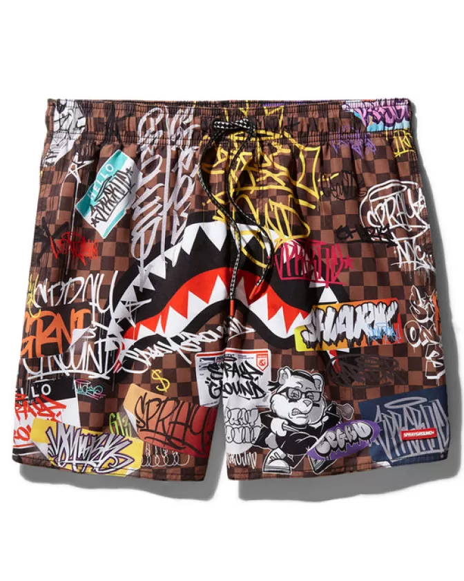 Pantaloncini Nuoto Sprayground - Squali Urbani e Jet Ski, Stile Parigi Bold per Sport Acquatici