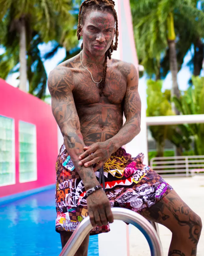Pantaloncini Nuoto Sprayground - Squali Urbani e Jet Ski, Stile Parigi Bold per Sport Acquatici