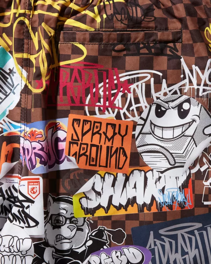 Pantaloncini Nuoto Sprayground - Squali Urbani e Jet Ski, Stile Parigi Bold per Sport Acquatici
