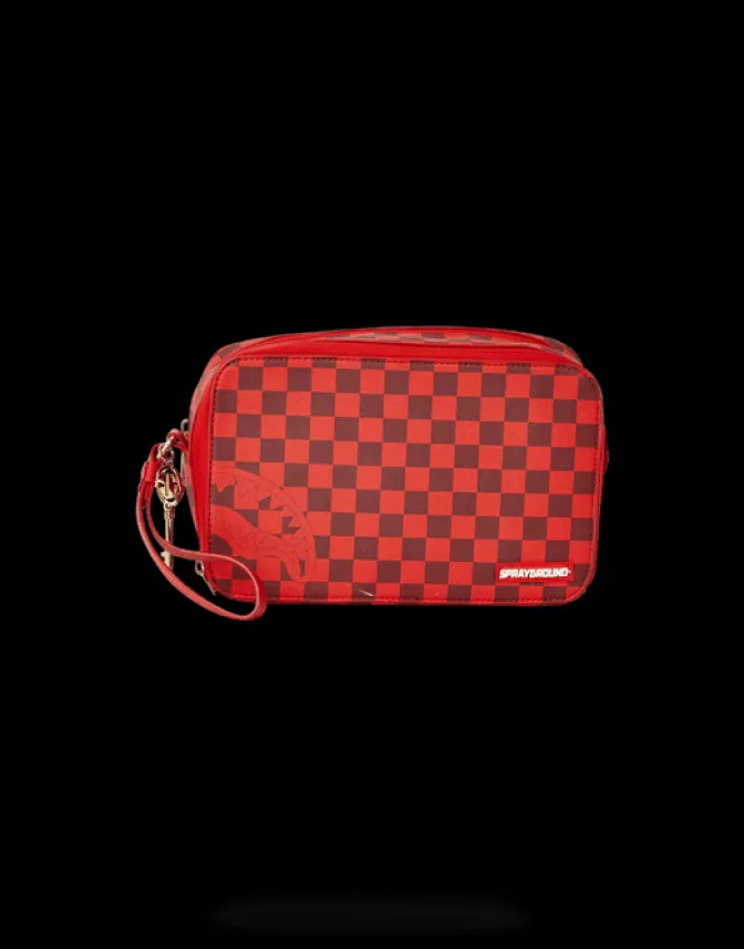 Sprayground Portavalori da Viaggio Edizione Speciale - Design Esclusivo Squali Rossa con Ispirazione Parisina
