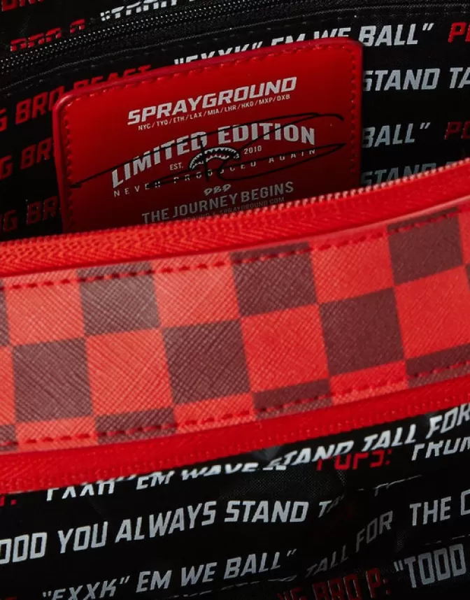 Sprayground Portavalori da Viaggio Edizione Speciale - Design Esclusivo Squali Rossa con Ispirazione Parisina