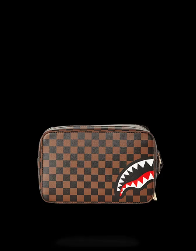 Sprayground Borsa Cosmetici Stile Parigi - Portavalori con Design Squali Edizione Limitata