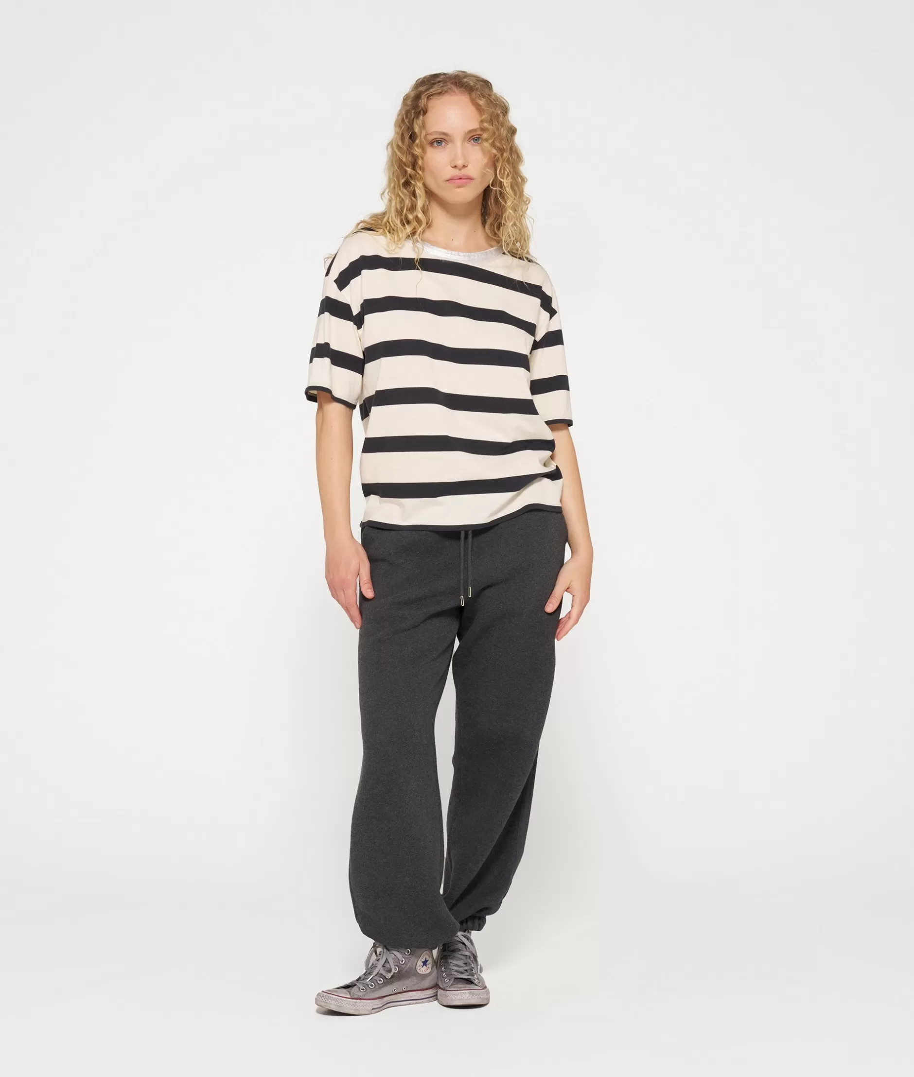 10Days Donna - Maglietta Righe a Maniche Corte con Tocco Casual, Perfetta per Stile Estivo Comodo e Fresco