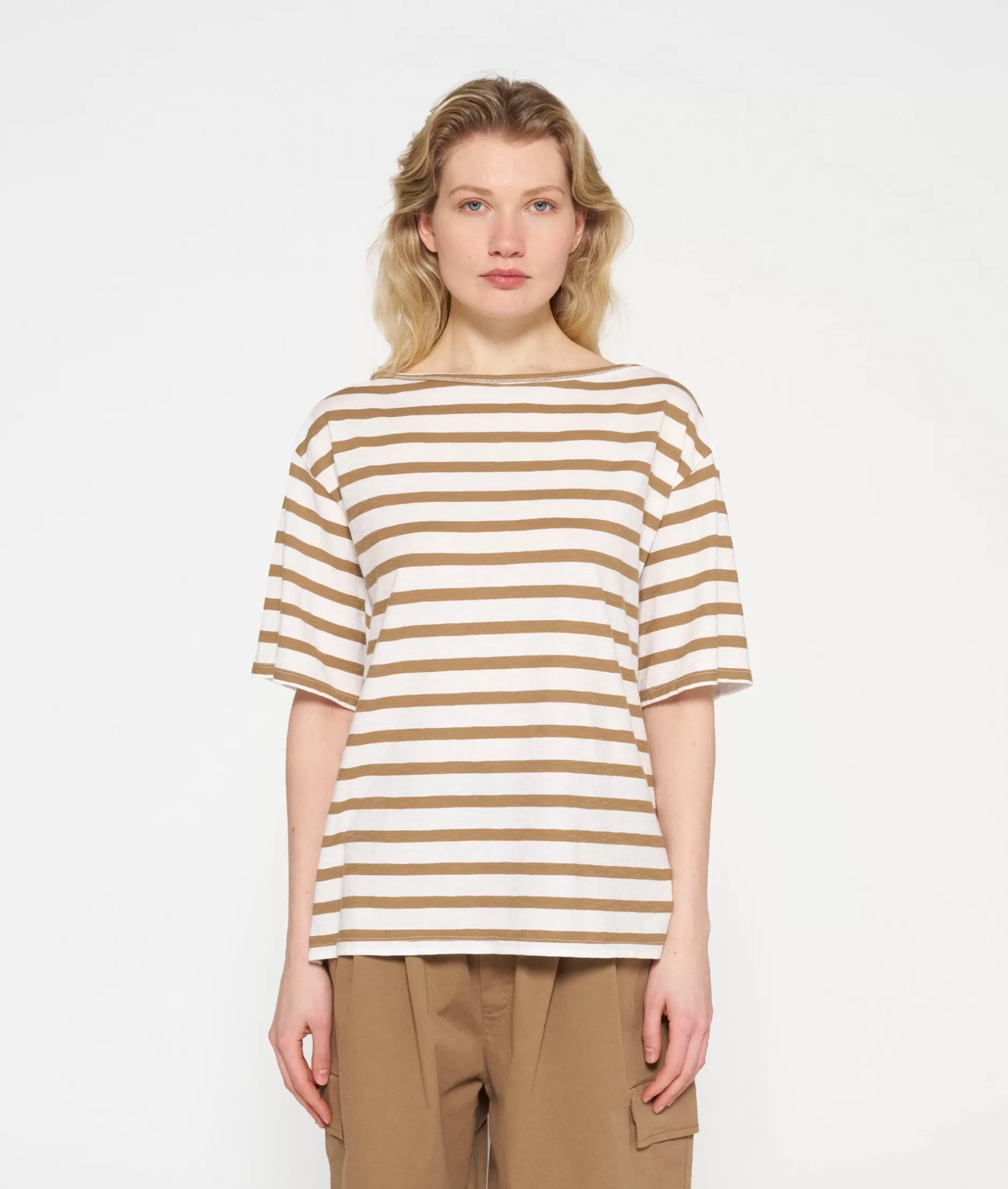 Damen 10DAYS Maglietta Manica Corta con Righe - T-Shirt Casual a Strisce Verticali, Confezione Comoda e Design Classico per Stile Quotidiano