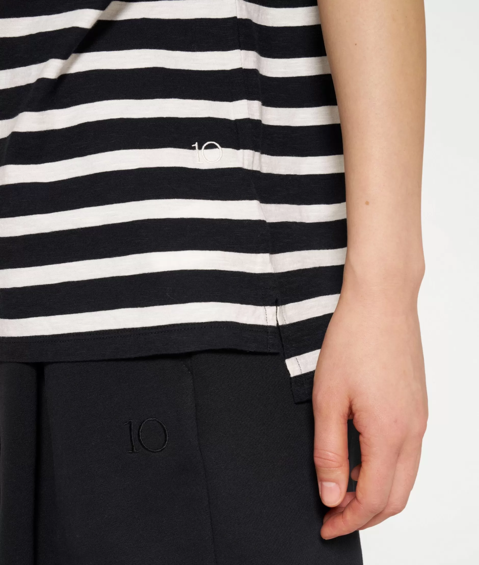 Magliette Donna 10DAYS - T-Shirt Manica Corta Strisce Confortevole, Stile Casual Per Tutto il Giorno