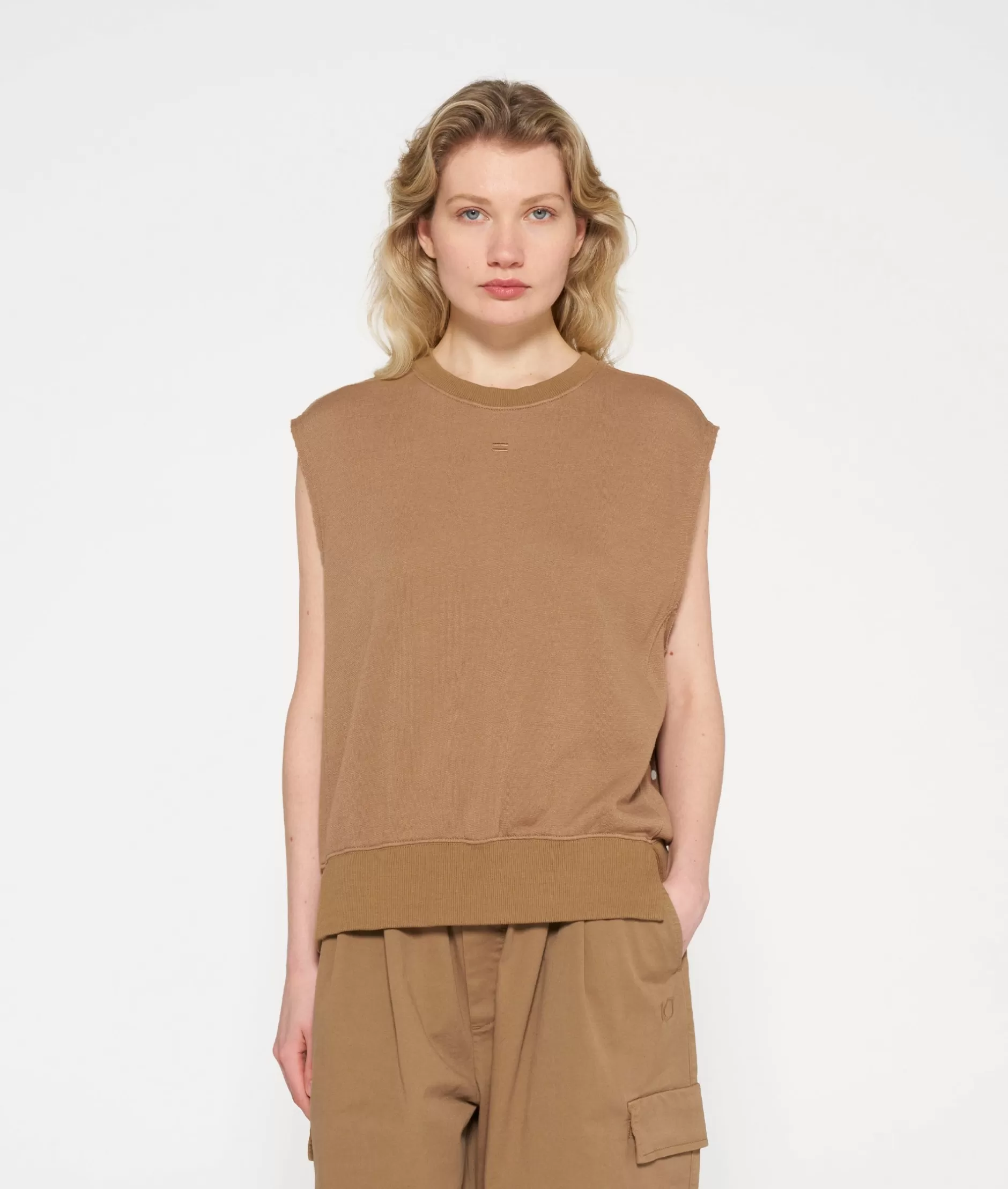 Maglione senza maniche 10DAYS - Felpa donna casual autunno/inverno, cotone morbido con design essenziale, taglio moderno per look sportivo e quotidiano