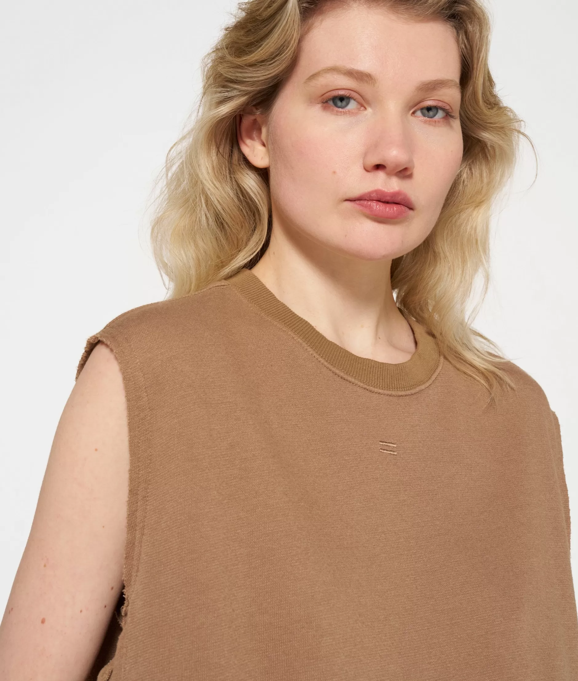 Maglione senza maniche 10DAYS - Felpa donna casual autunno/inverno, cotone morbido con design essenziale, taglio moderno per look sportivo e quotidiano