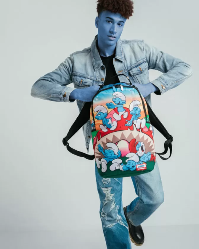 Zaino Sprayground con Funghi dei Puffi - Design Unico Stile Casual