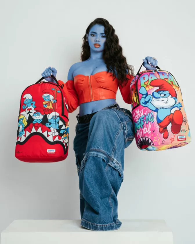 Zaini Sprayground Originali - Design con Puffi e Squalo in Stile Dinamico