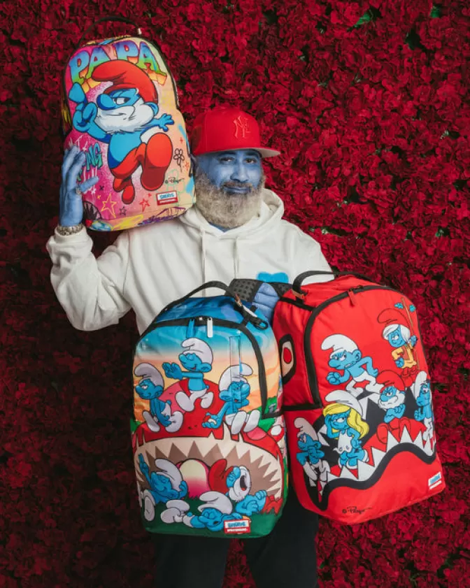 Zaini Sprayground Originali - Design con Puffi e Squalo in Stile Dinamico