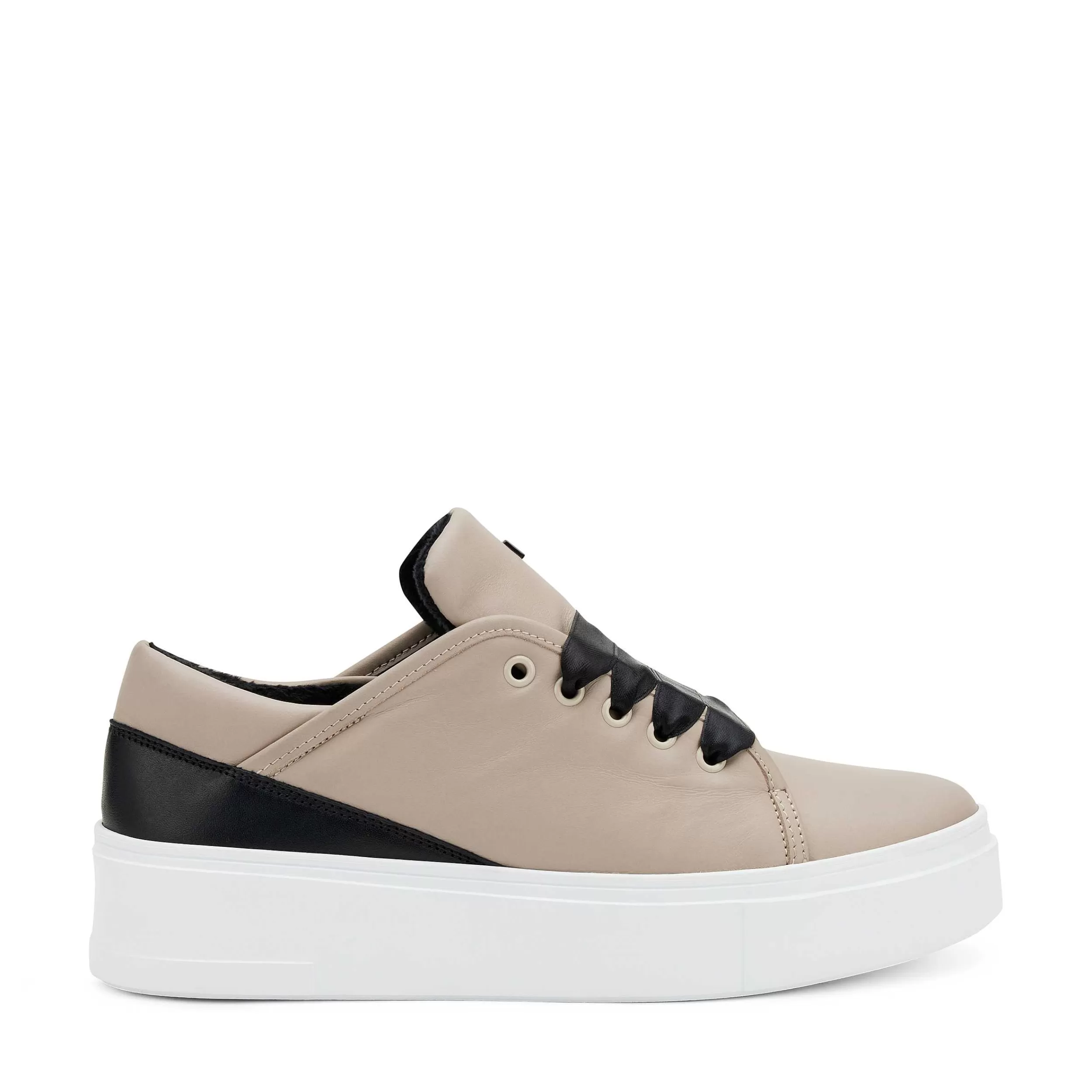 Scarpe Sportive Donna in Pelle Elegante con Lacci Satinati e Design Slip-On - Calzature Comode per Look Casual e Raffinati