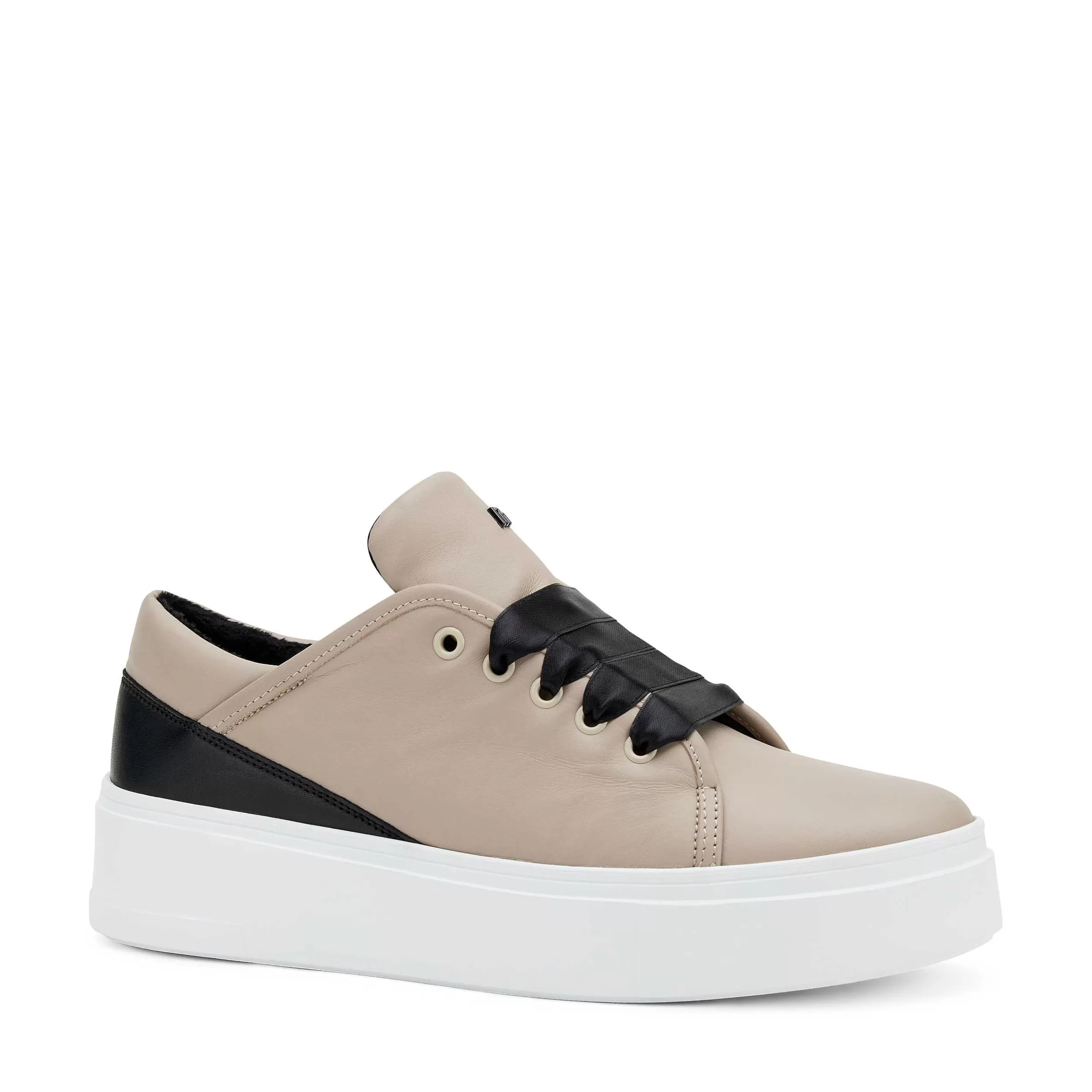 Scarpe Sportive Donna in Pelle Elegante con Lacci Satinati e Design Slip-On - Calzature Comode per Look Casual e Raffinati