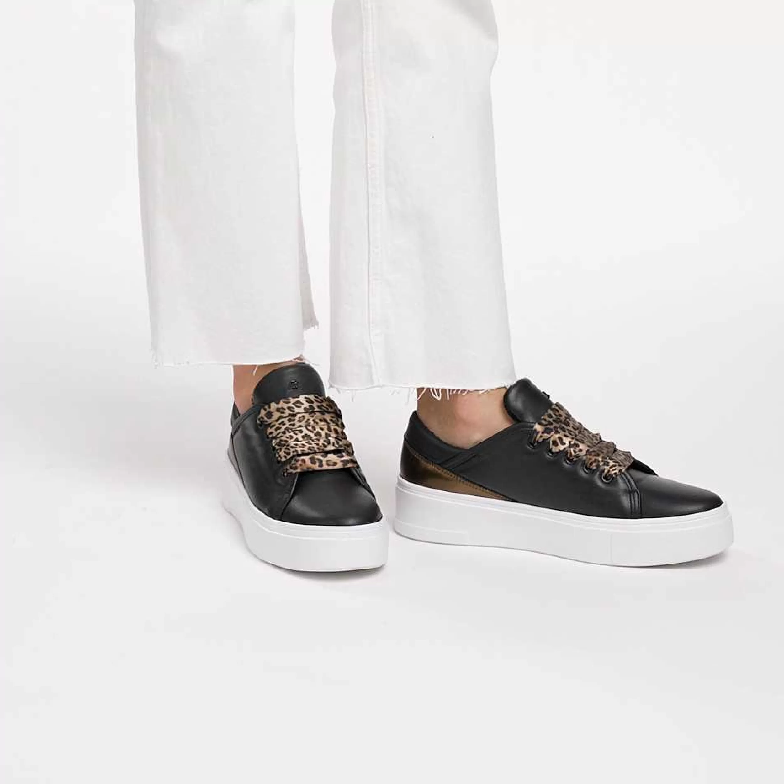Scarpe da Ginnastica Eleganti Donna in Pelle con Laccetti di Raso - Sneaker Comode e Slip-On Femminili