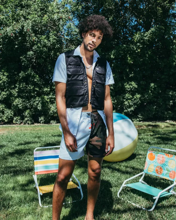 Sprayground Costumi da Bagno Uomo - Motivo Camouflage Squarciato con Stampa Shoto, Design Sportivo e Impermeabile per Nuoto Avventuroso