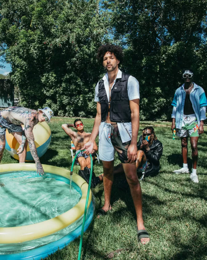 Sprayground Costumi da Bagno Uomo - Motivo Camouflage Squarciato con Stampa Shoto, Design Sportivo e Impermeabile per Nuoto Avventuroso