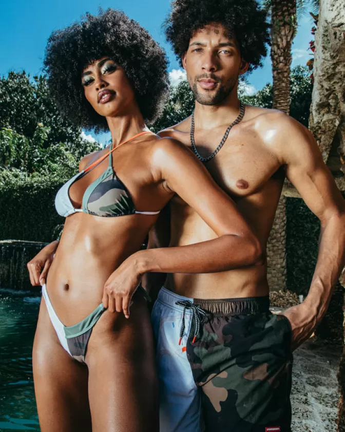 Sprayground Costumi da Bagno Uomo - Motivo Camouflage Squarciato con Stampa Shoto, Design Sportivo e Impermeabile per Nuoto Avventuroso