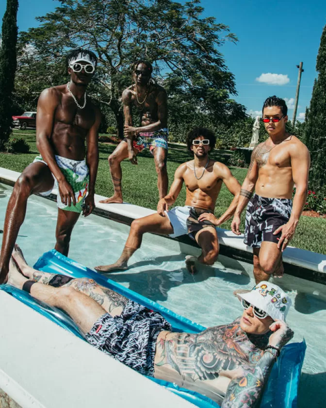 Sprayground Costumi da Bagno Uomo - Motivo Camouflage Squarciato con Stampa Shoto, Design Sportivo e Impermeabile per Nuoto Avventuroso