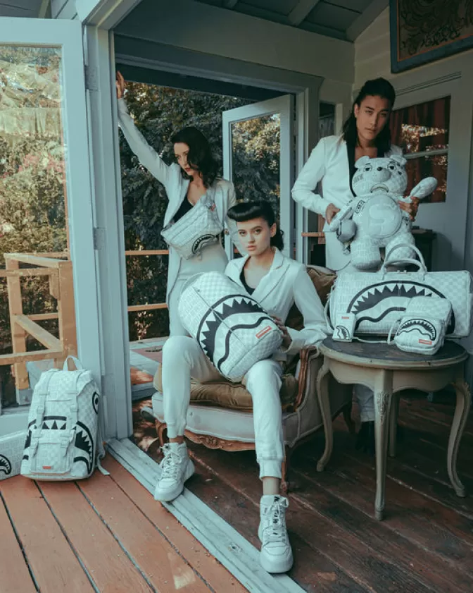 Zaino Sprayground Hills - Design Urbano con Dettagli Splittati in Perla