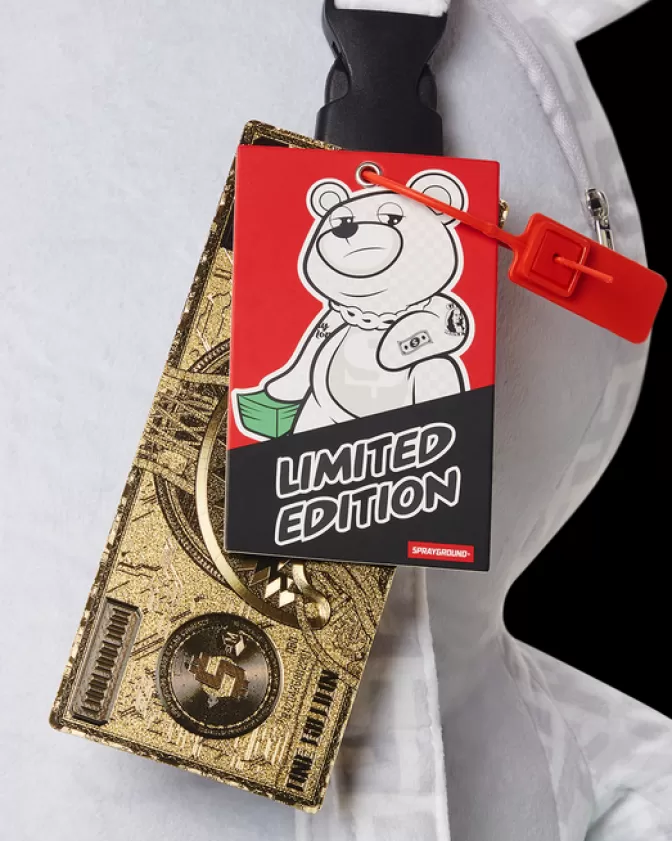 Zaini Sprayground Collezione Split the Check - Peluche MoneyBear con Design Orso Teddy (Edizione Limitata Perla)

：

Zaini Unicornio Sprayground - Linea Split the Check con Orsetto MoneyBear in Tessuto Perlato (Design Esclusivo)