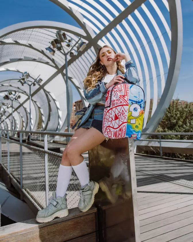 Sprayground - Zaino a Sacco con Design Esclusivo SpongeBob Stile Fusion