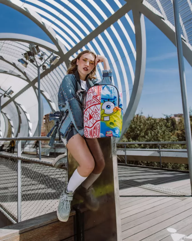 Sprayground - Zaino a Sacco con Design Esclusivo SpongeBob Stile Fusion