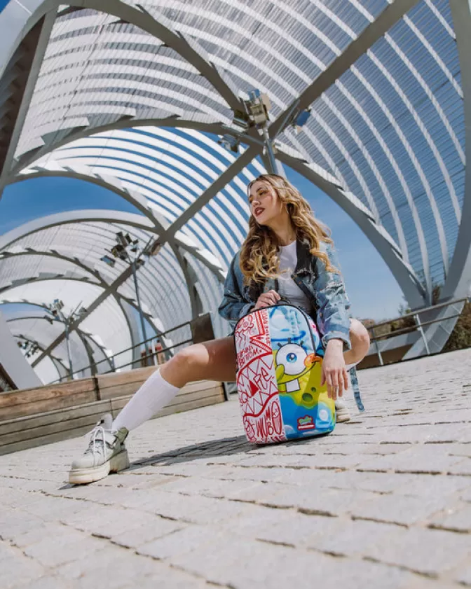 Sprayground - Zaino a Sacco con Design Esclusivo SpongeBob Stile Fusion
