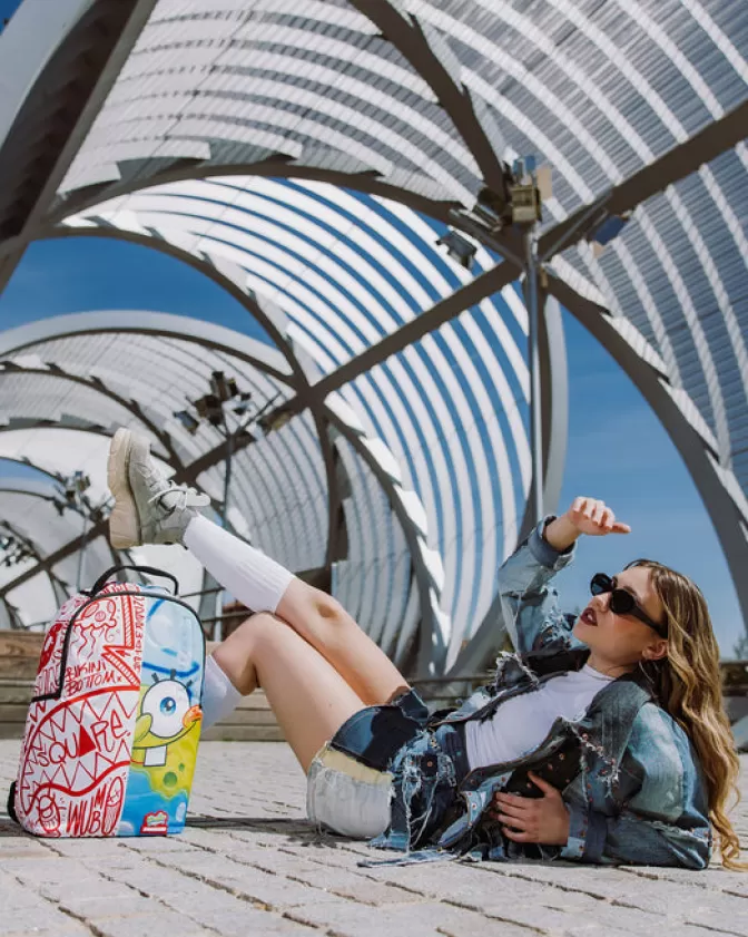 Sprayground - Zaino a Sacco con Design Esclusivo SpongeBob Stile Fusion