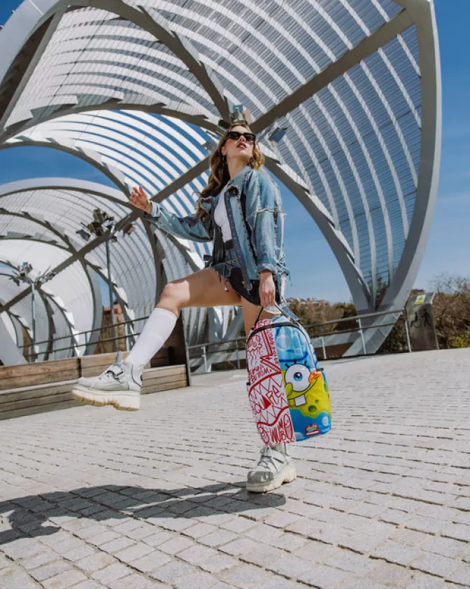 Sprayground - Zaino a Sacco con Design Esclusivo SpongeBob Stile Fusion