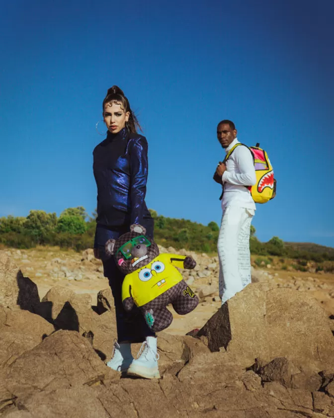 Zaini Sprayground - Peluche SpongeBob MoneyBear Design Unico - Edizione Limitata per Stile Streetwear
