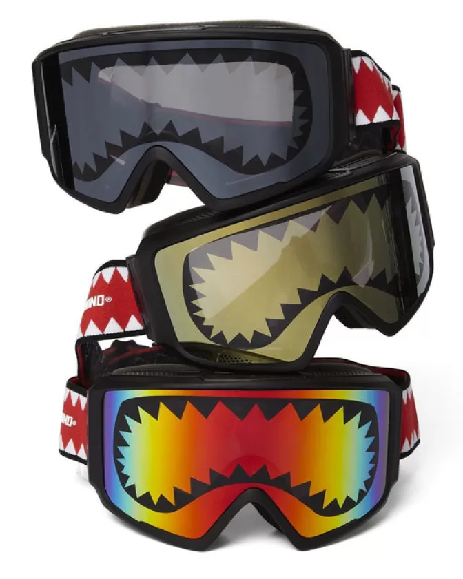 Occhiali da Sci Sprayground Stile Squalo - 3 Lenti Intercambiabili Impermeabili per Avventure Invernali