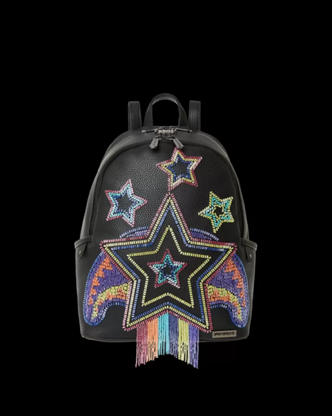 Zaino Sprayground Tribù Selvaggia - Design Esclusivo Stella del Racing A.I.7 con Motivo Desertico | Edizione Limitata Sandflower | Tracolla con Perline e Stile Audace