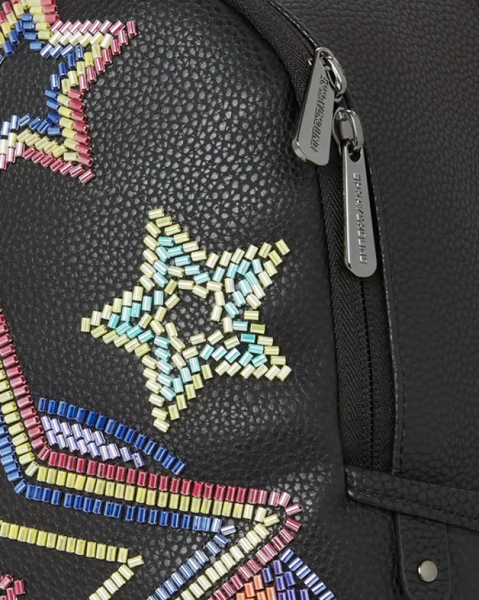 Zaino Sprayground Tribù Selvaggia - Design Esclusivo Stella del Racing A.I.7 con Motivo Desertico | Edizione Limitata Sandflower | Tracolla con Perline e Stile Audace
