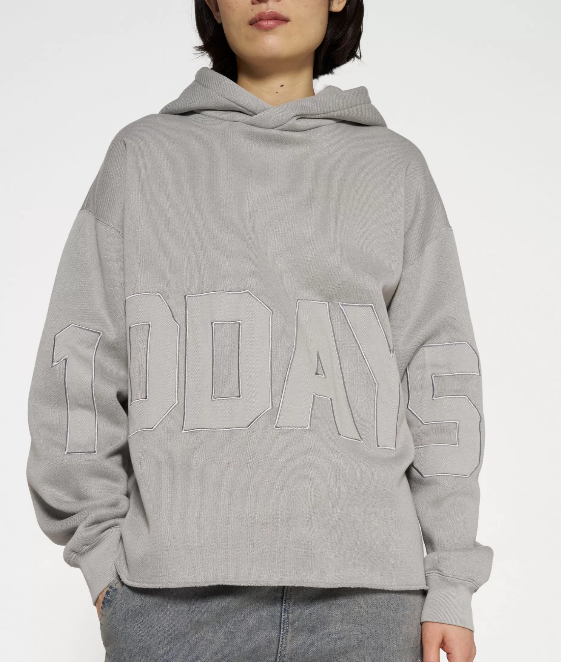 Felpa con Cappuccio Donna 10DAYS - Stilista con Ricamo Logo e Toppa Decorativa Urban