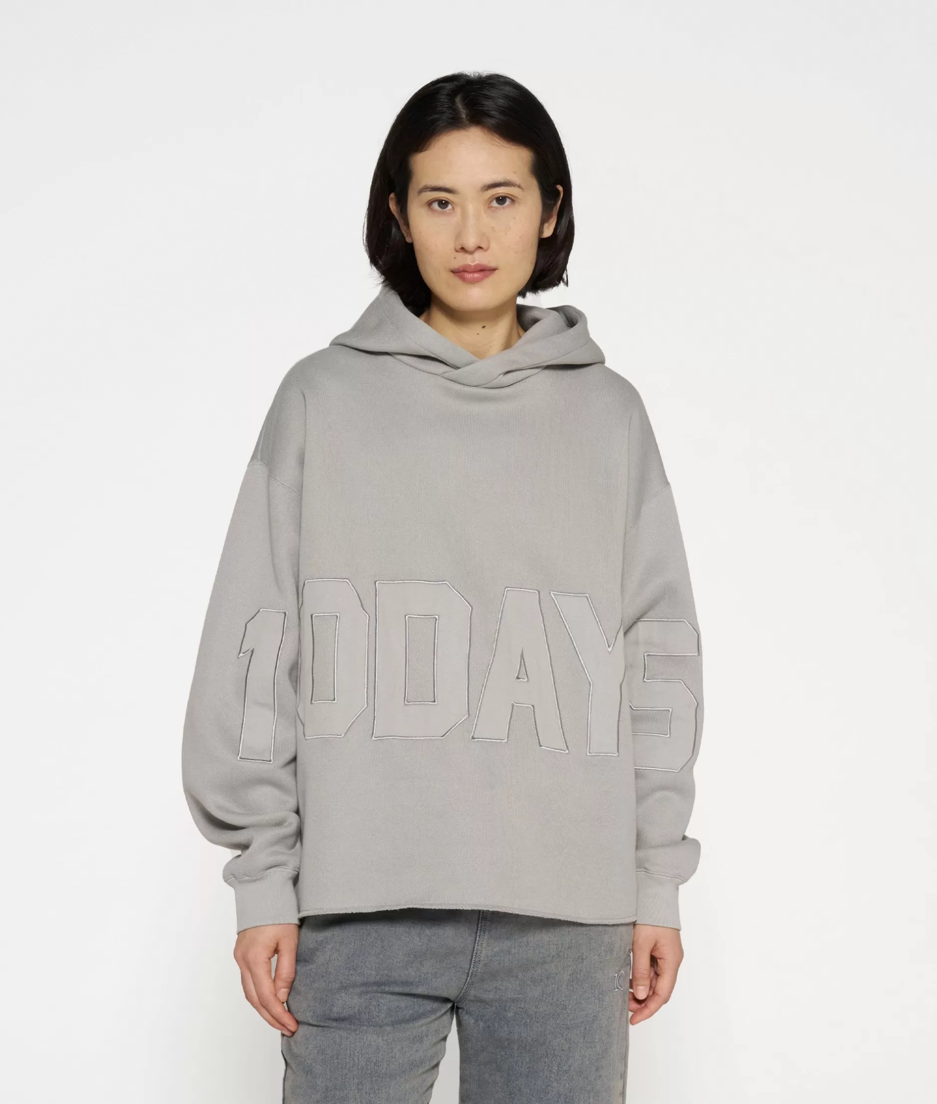 Felpa con Cappuccio Donna 10DAYS - Stilista con Ricamo Logo e Toppa Decorativa Urban