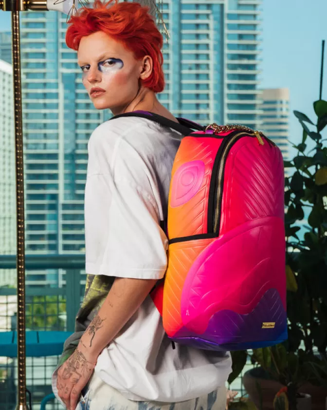 Zaino Sprayground DLXV - Design Onda Radiosa con Motivo Esplosione Solare, Stile Urbano Unisex