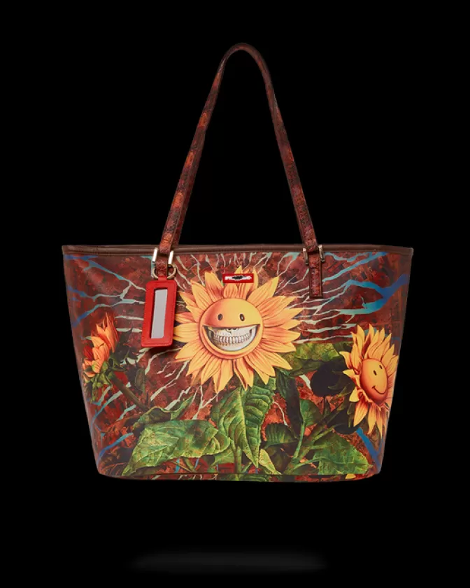 Sprayground Borsa Tracolla con Stampa Girasole Sorridente - Edizione Esclusiva Ron English