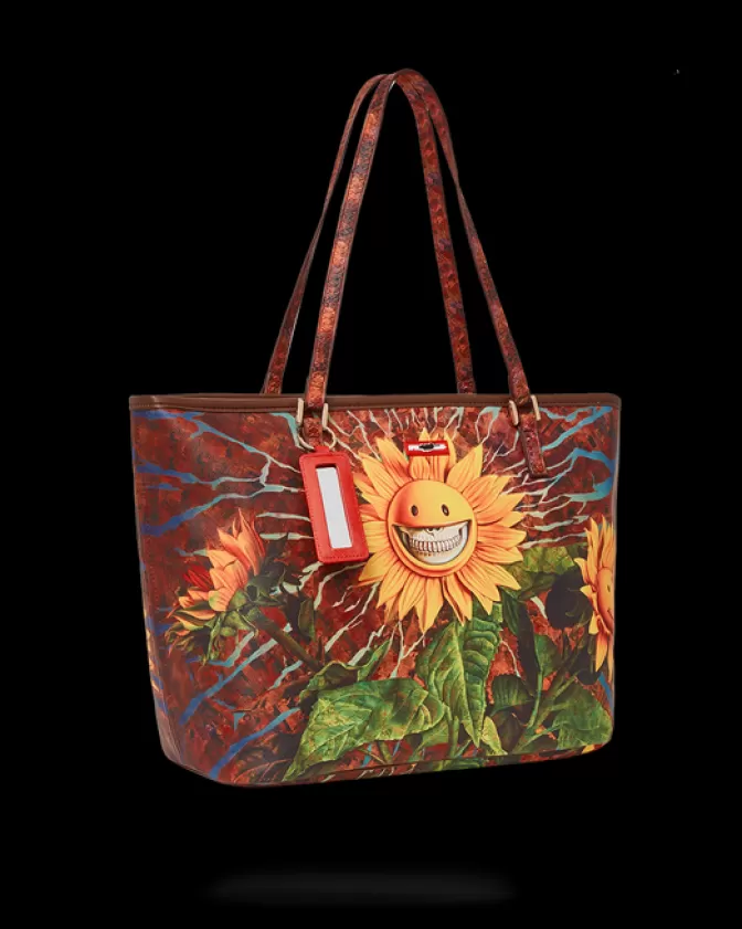 Sprayground Borsa Tracolla con Stampa Girasole Sorridente - Edizione Esclusiva Ron English
