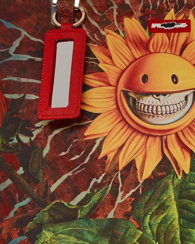 Sprayground Borsa Tracolla con Stampa Girasole Sorridente - Edizione Esclusiva Ron English