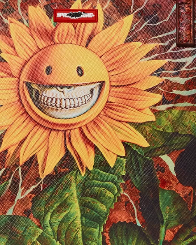 Sprayground Borsa Tracolla con Stampa Girasole Sorridente - Edizione Esclusiva Ron English