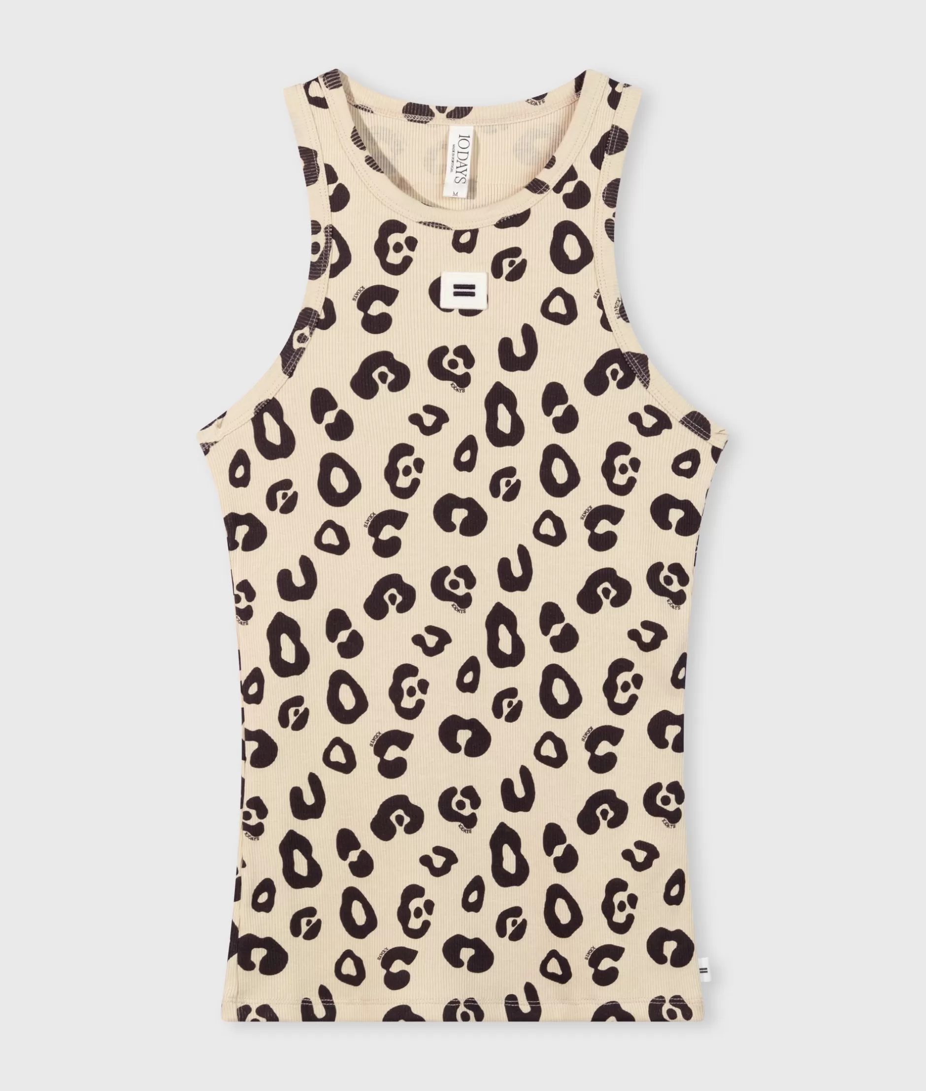 Maglietta canottiera leopardata con costine - Top donna 10-Days per un'estate alla moda 2024