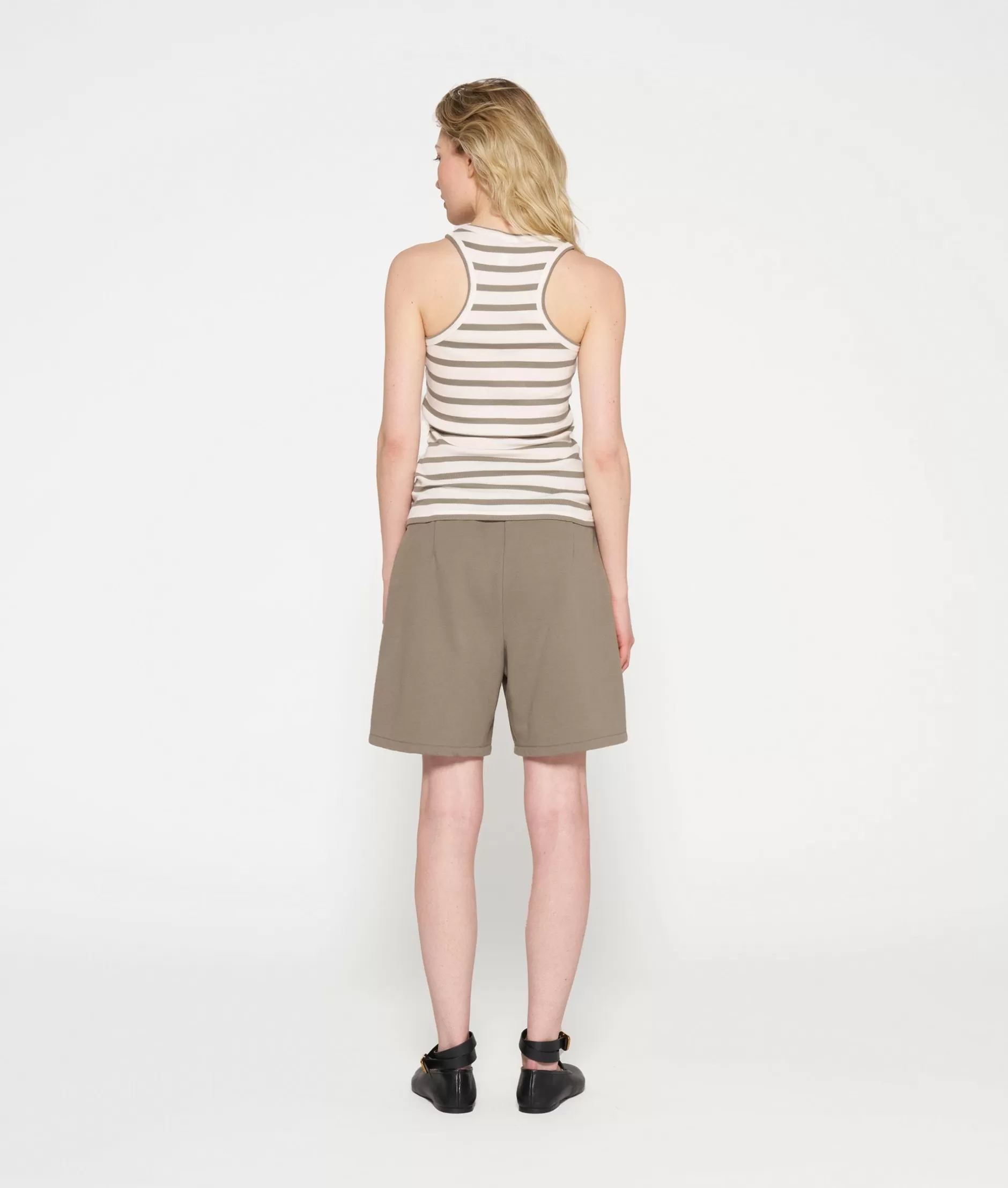 Maglietta Canottiera Donna 10DAYS - Strisce Ruvide in Cotone per Stile Fresco ed Elegante
