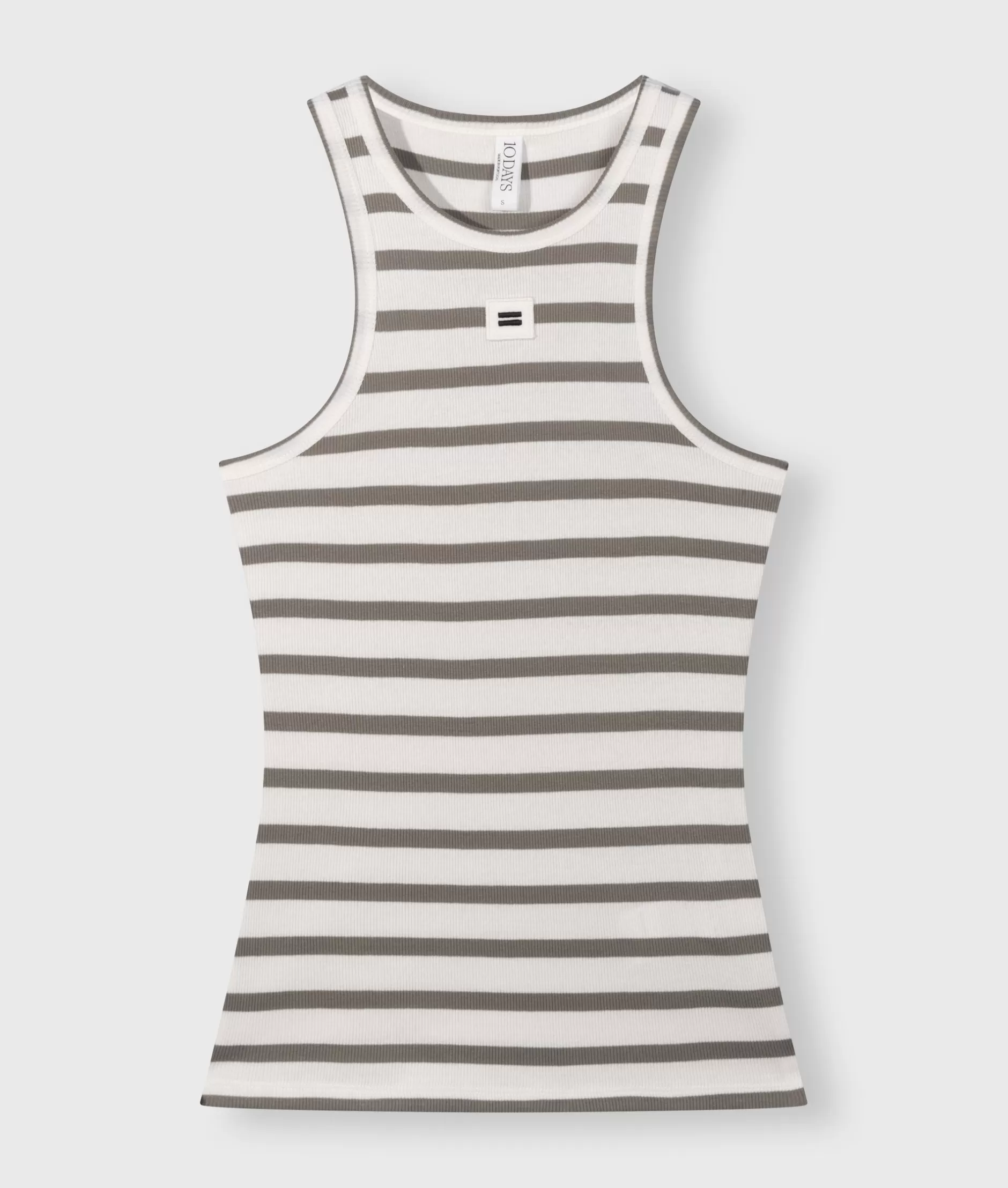 Maglietta Canottiera Donna 10DAYS - Strisce Ruvide in Cotone per Stile Fresco ed Elegante