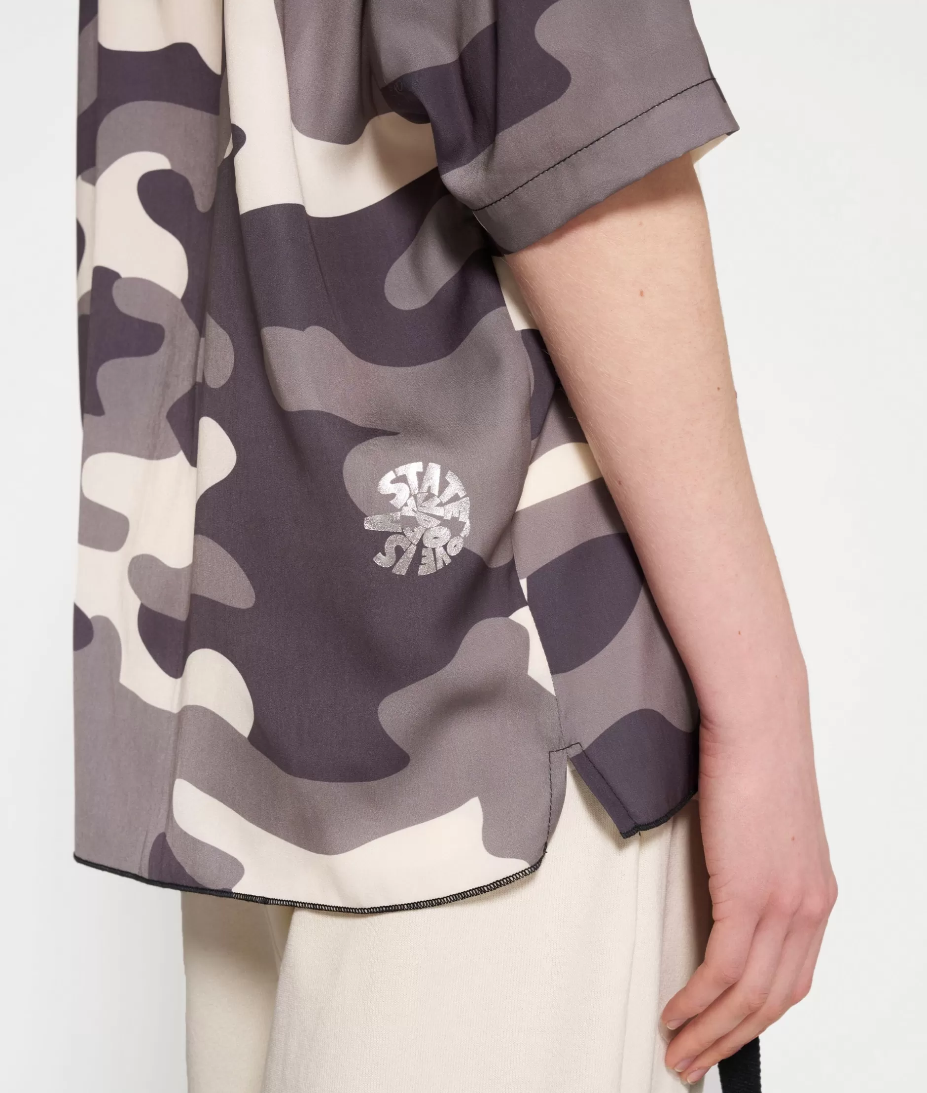 10DAYS Camicia Casual Donna con Stampa Mimetico - T-Shirt Style Confortevile per Look Urbani