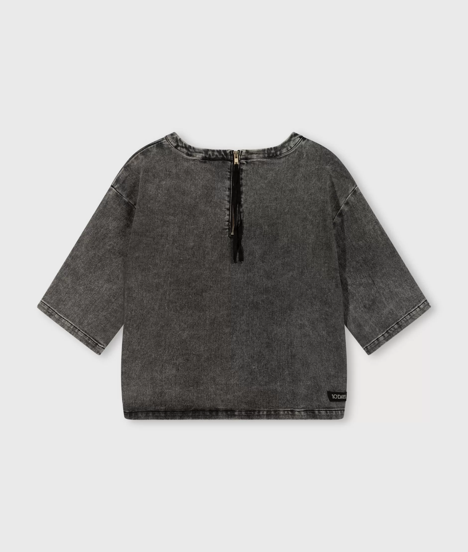 Donna 10DAYS - T-Shirt Casual con Taglio Jogger in Denim Lavato