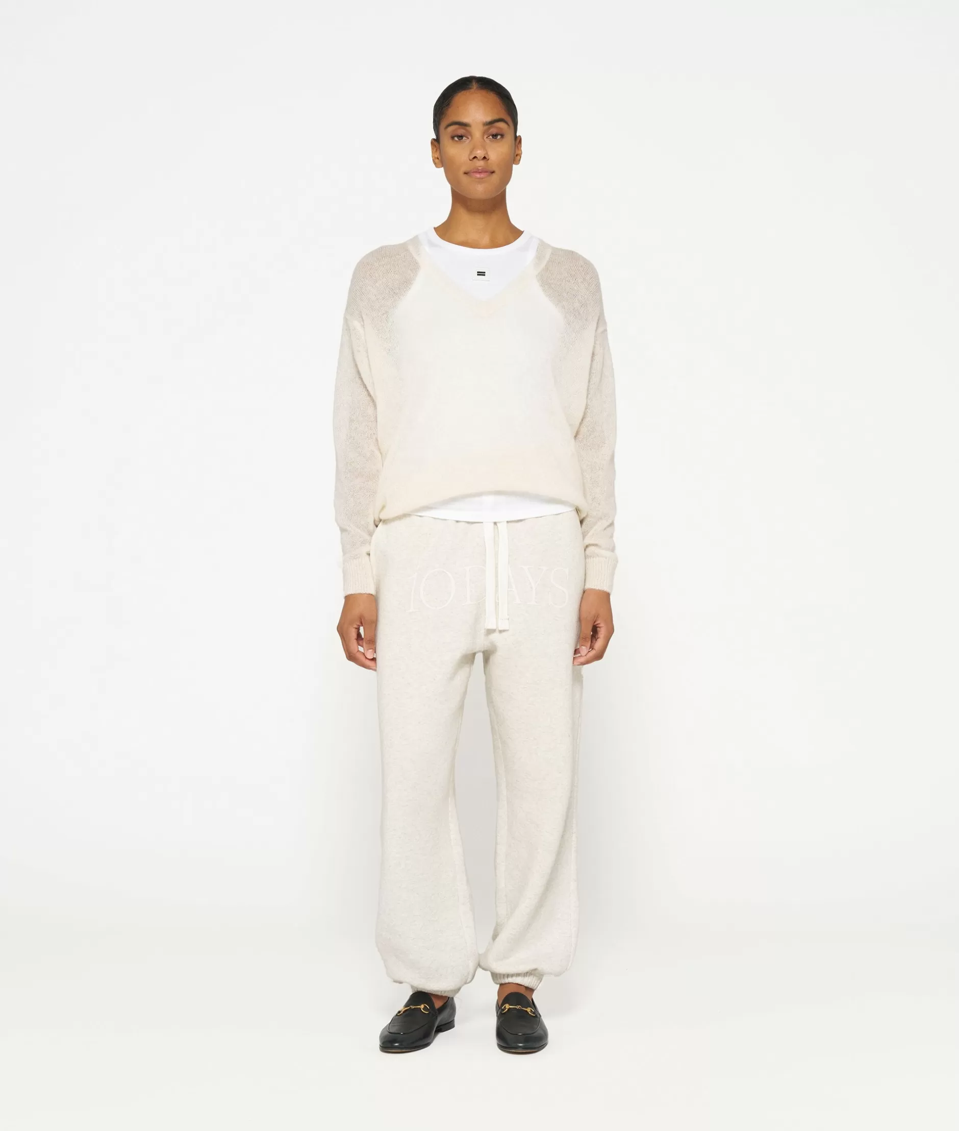Jogger Donna 10Days - Pantalone Sportivo Morbido THE BAR in Tinta Schiuma