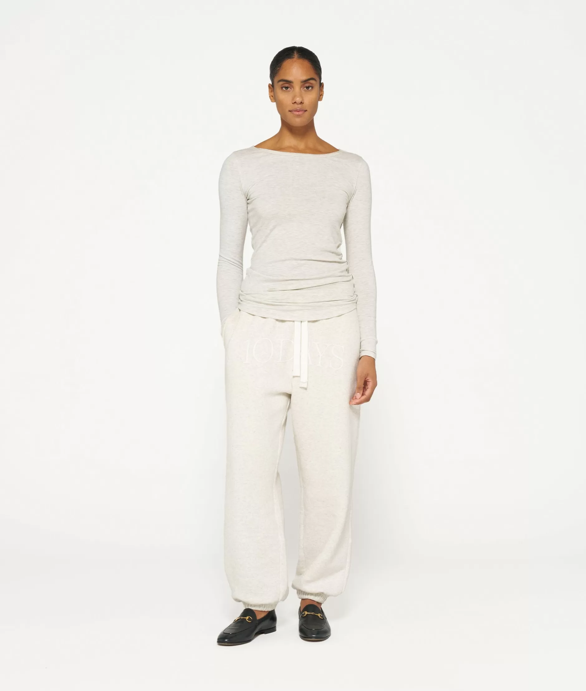 Maglietta con Scollo a Barchetta in Puro Cotone - T-Shirt Elegante a Manica Lunga per Donna, 10 Giorni di Comfort - Abbigliamento Casual con Taglio Oversize