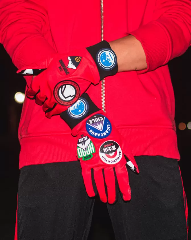 Guanti Sprayground High-Tech per Esplorazioni Globali - Protezione Termica Impermeabile con Design Avventura Estrema

（：，，/，